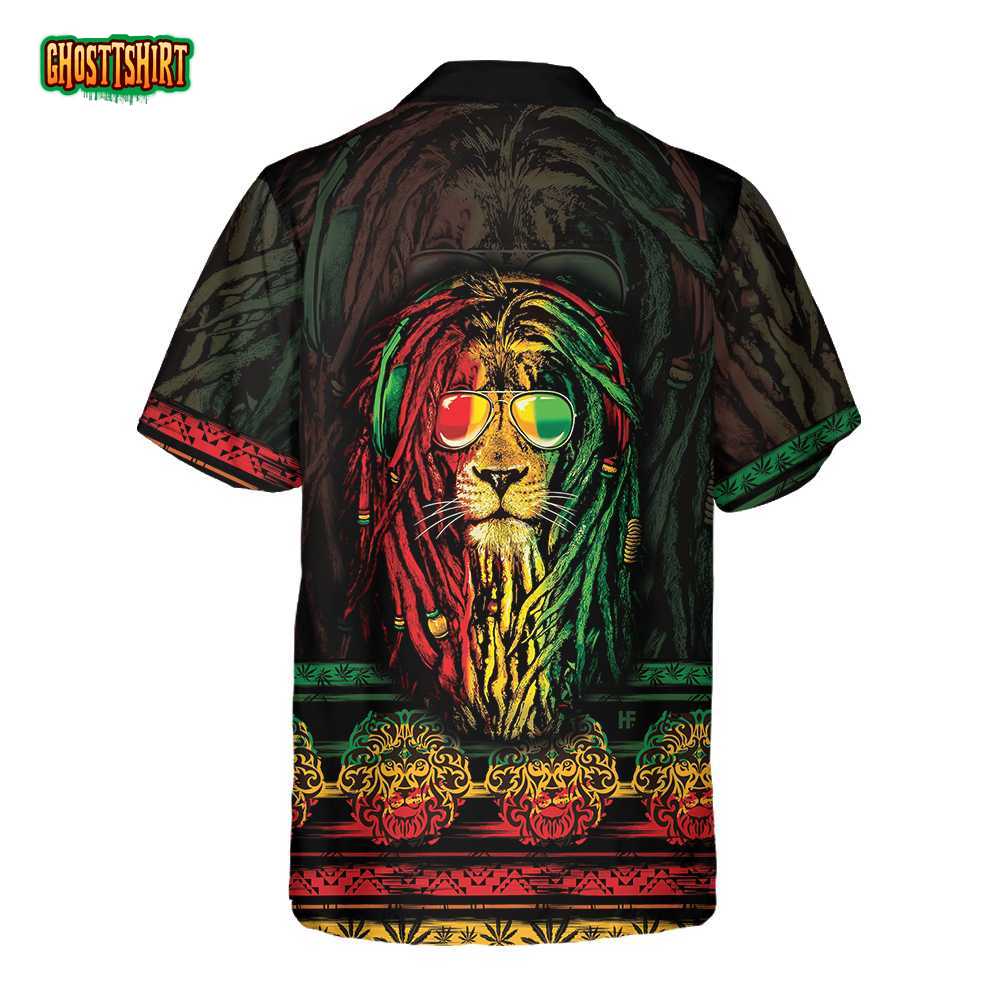 Rasta Lion With Cannabis Marijuana Lion Hawaiian Shirt