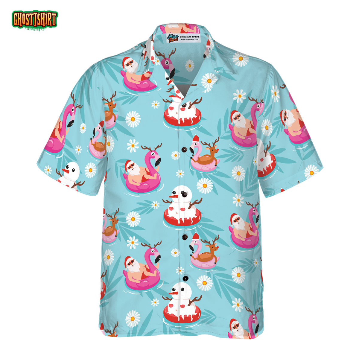 Santa Beach Summer Pattern Hawaiian shirt For Men And Women