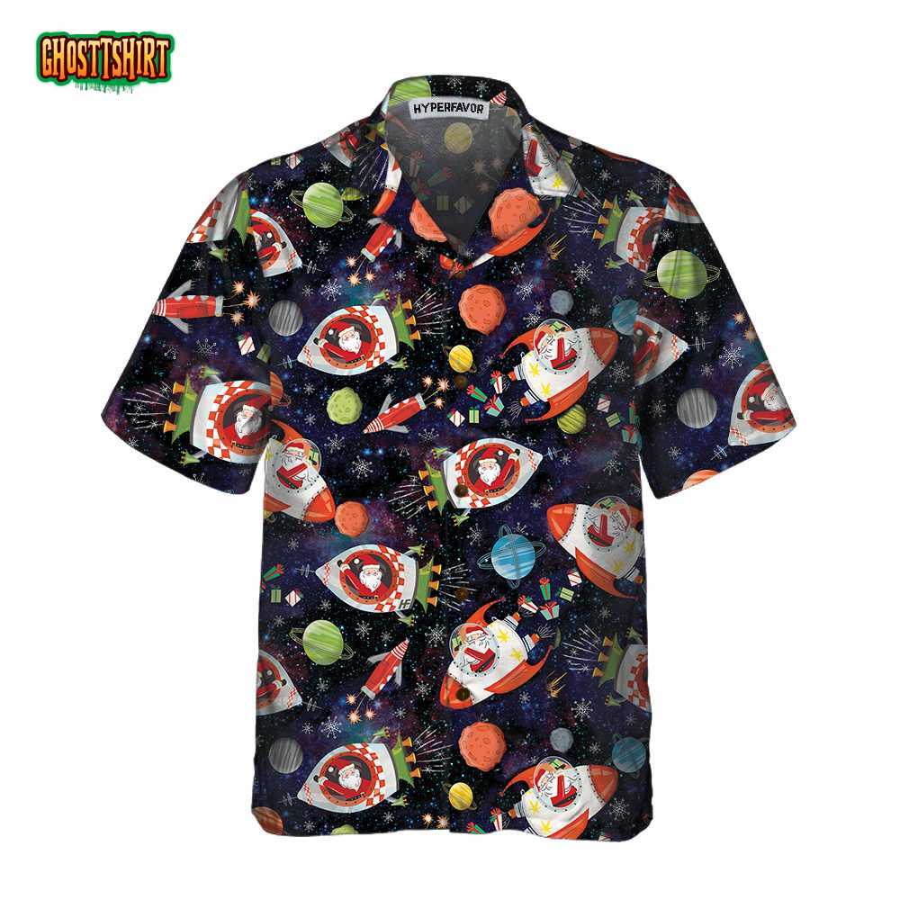 Santa In Outer Space Hawaiian Shirt