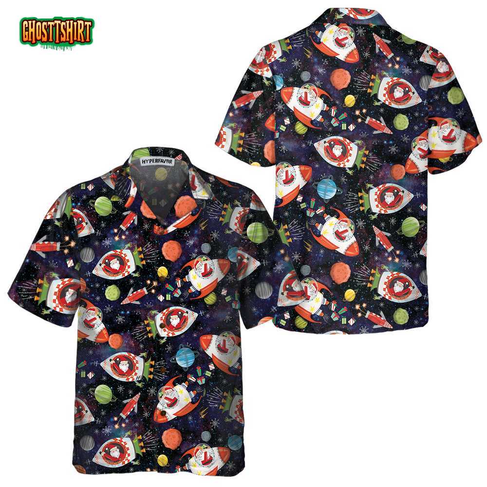 Santa In Outer Space Hawaiian Shirt