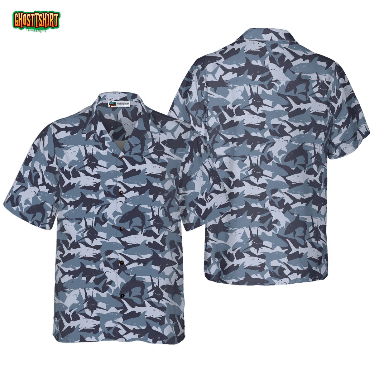 Shark Camouflage Hawaiian Shirt