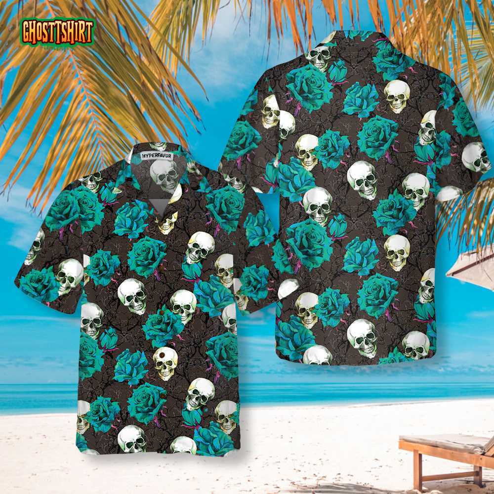 Skulls & Rose Branches Hawaiian Shirt