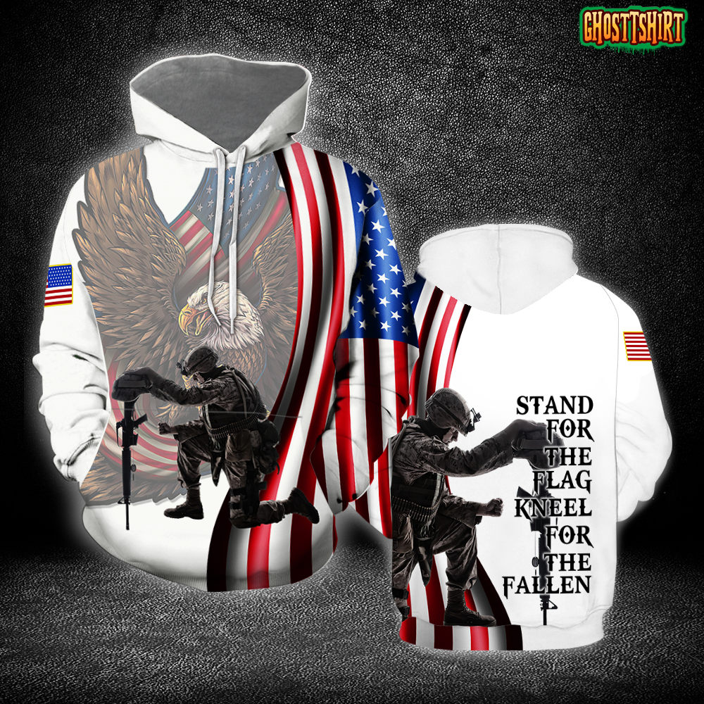 Stand For The Flag Knee For The Fallen 3D All Over Print Hoodie