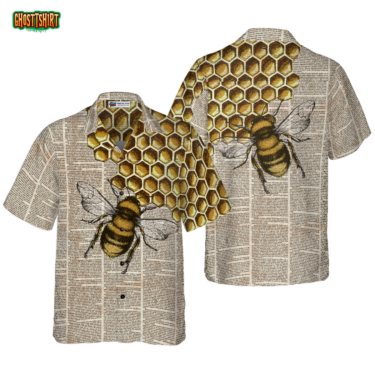 Vintage Honey Bee Hawaiian Shirt