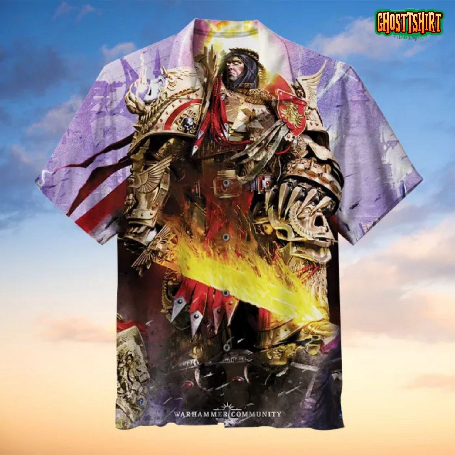 Warhammer 40K Emperor of Mankind 3D Hawaiian Shirt