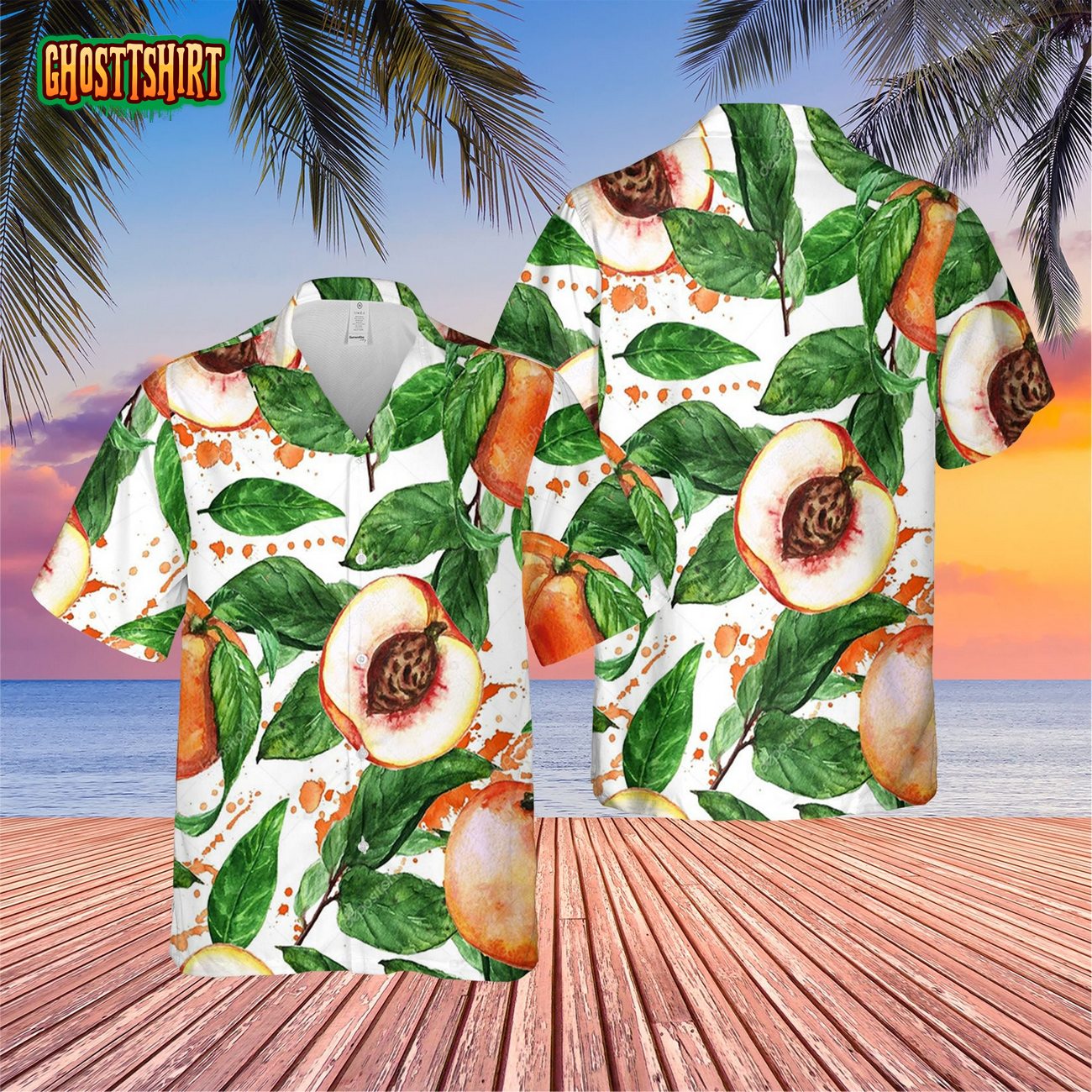 Watercolor Peach Trending Hawaiian Shirt