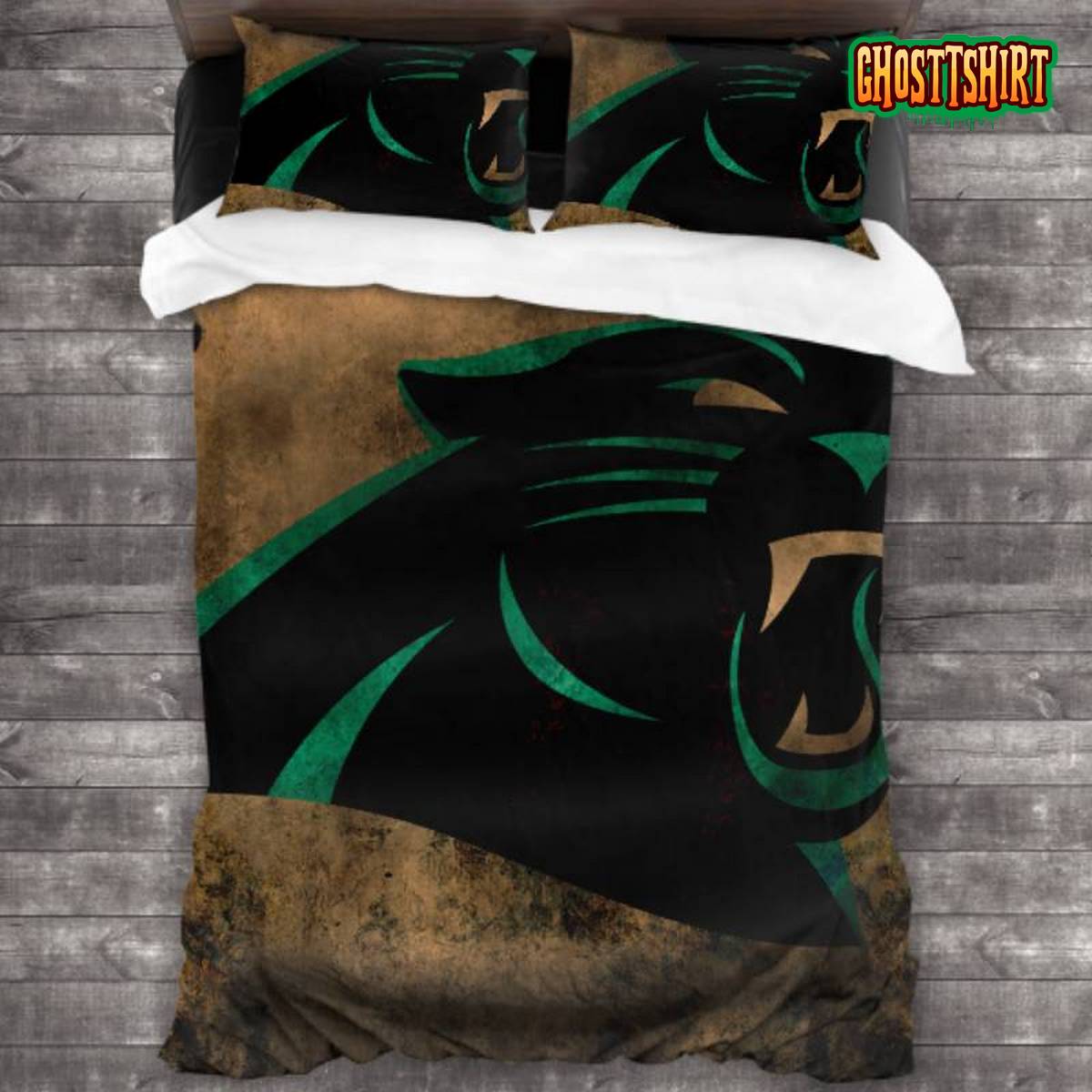 100 Washed Microfiber Carolina Panthers Logo Bedding Set
