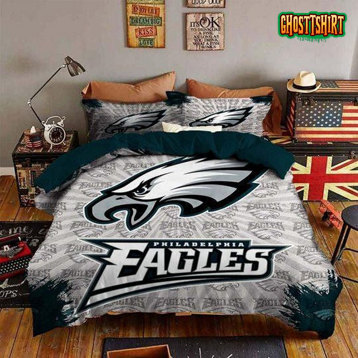 3D Philadelphia Eagles Logo Duvet Cover Bedding Set