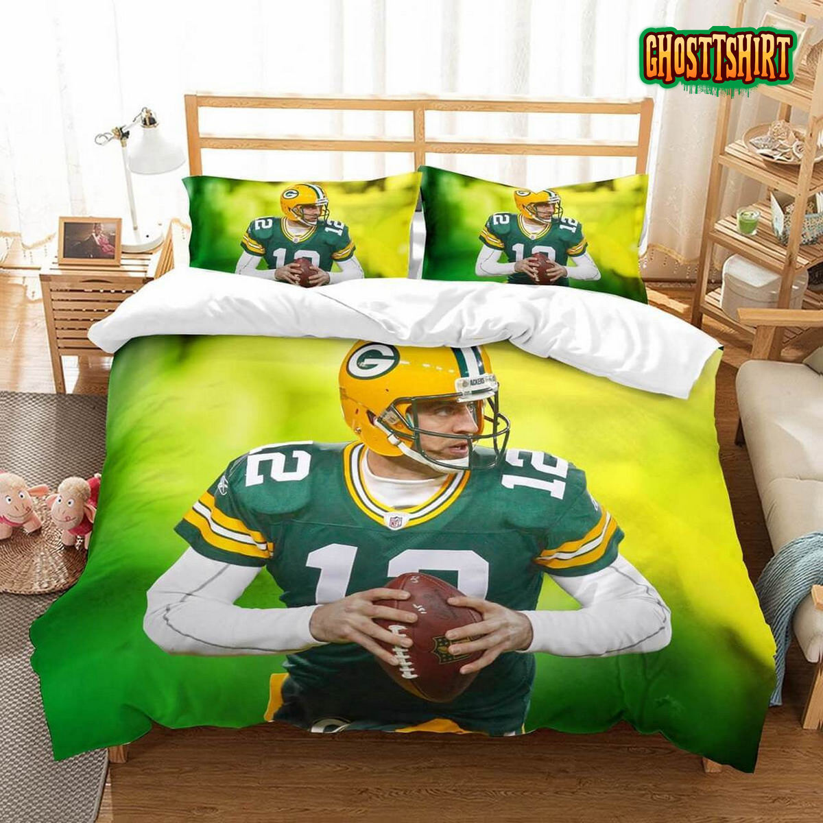 Aaron Rodgers Green Bay Packers Bedding Set