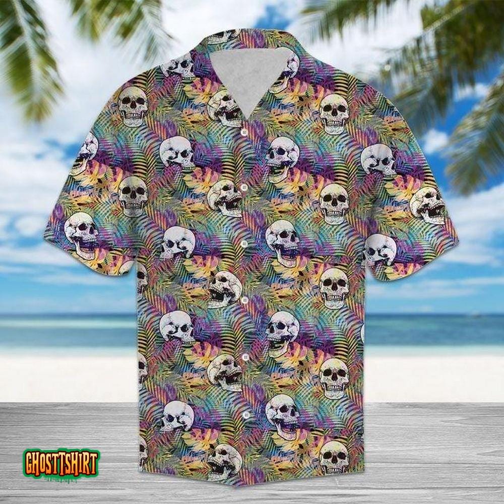 Amazing Skulls Purple Aloha Hawaiian Shirt