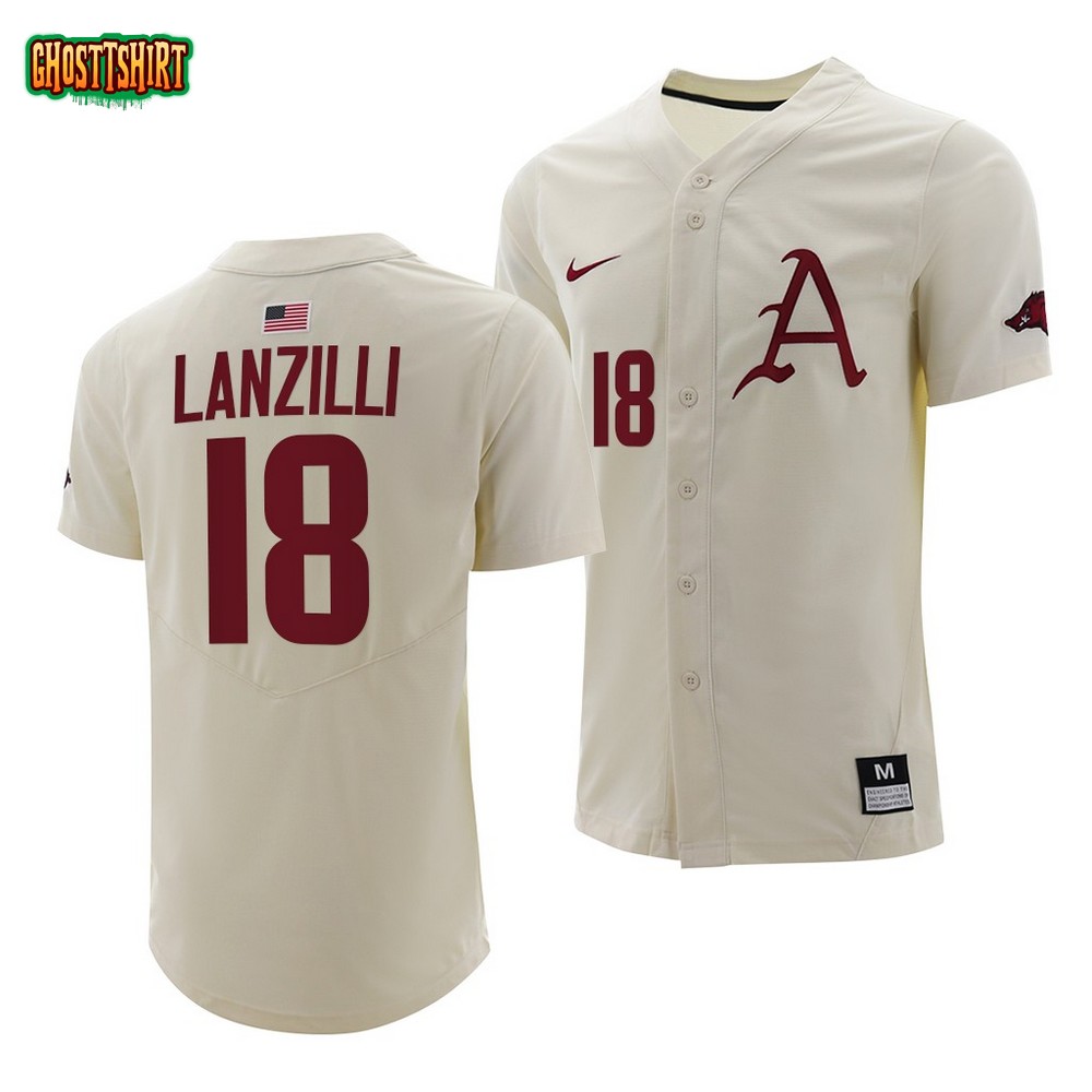 Arkansas Razorbacks Chris Lanzilli College Baseball Jersey Natural