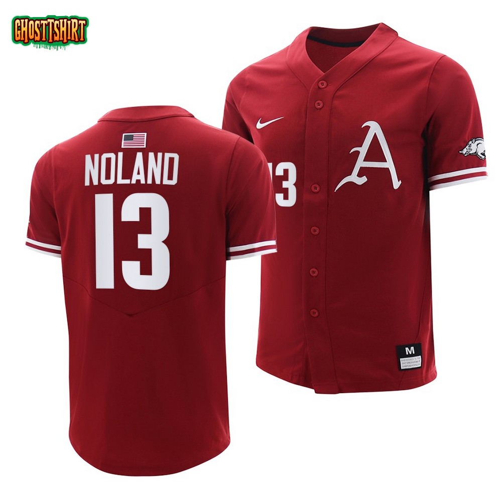 Arkansas Razorbacks Connor Noland College Baseball Jersey Cardinal