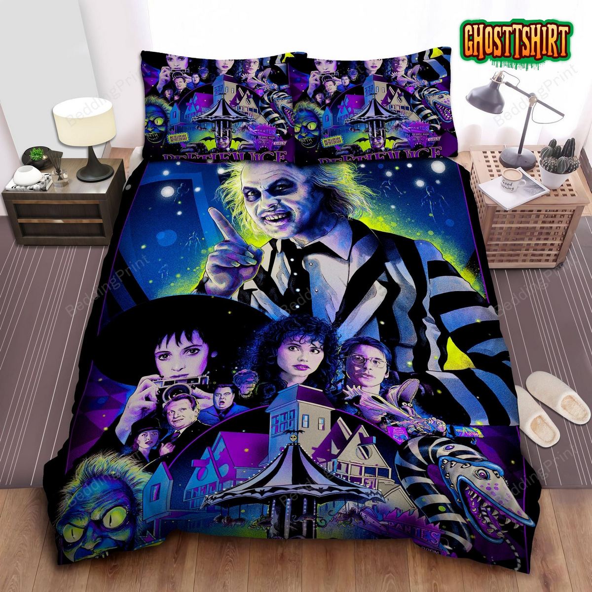 Beetlejuice & The Haunted House Bed Sheets Duvet Cover Bedding Set