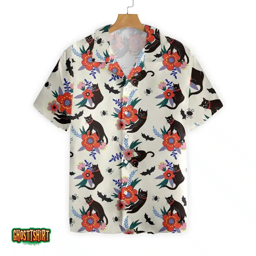 Black Cat Halloween Aloha Hawaii Shirt For Men Women