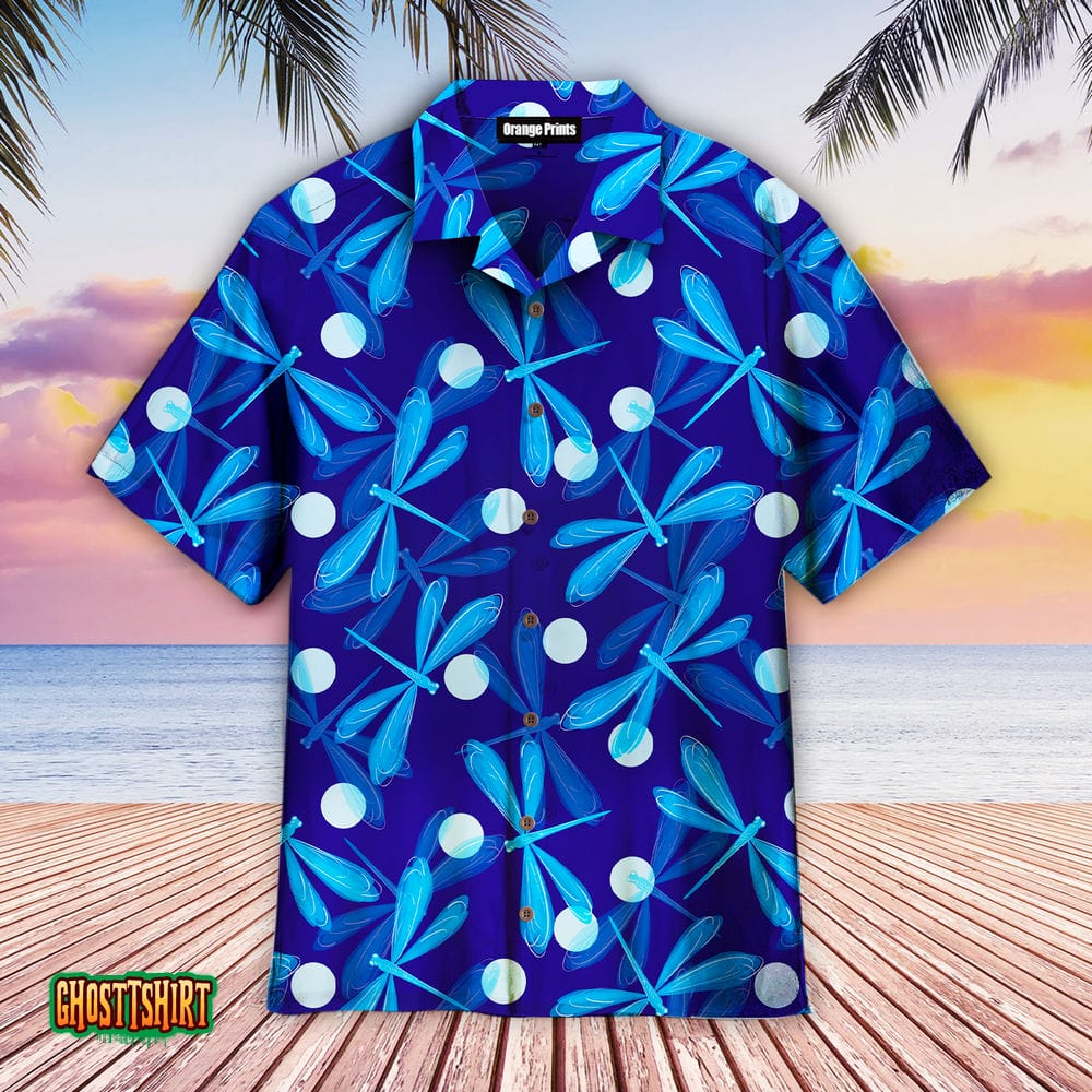 Blue Dragonfly Aloha Hawaiian Shirt