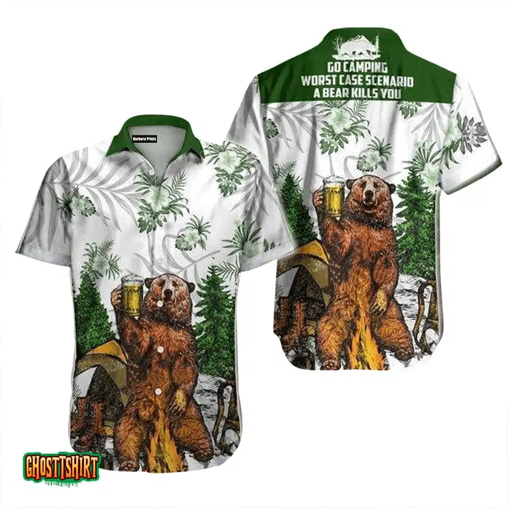 Boho Beers Green Leaf Aloha Hawaiian Shirt