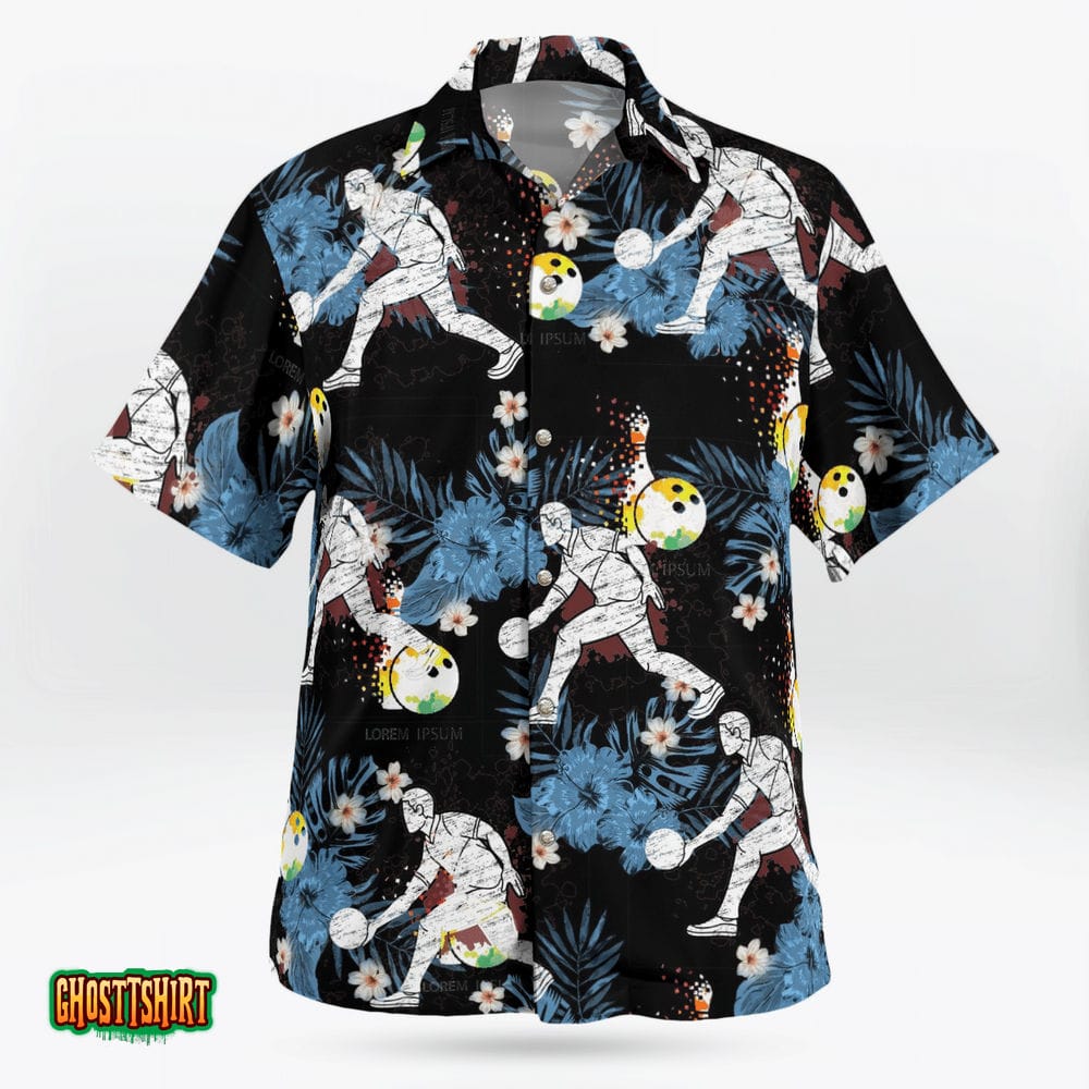 Bowling Flower Colourful Aloha Hawaiian Shirt