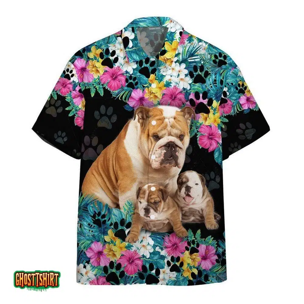 Bulldog Mother Day Colourful Aloha Hawaiian Shirt