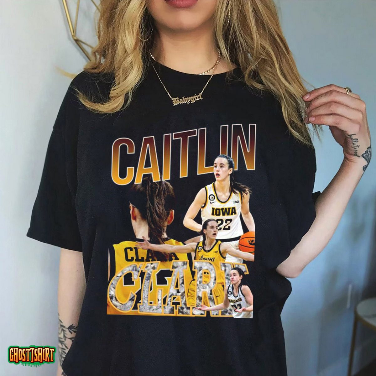 Caitlin Clark Iowa Hawkeyes Baksetball T-Shirt