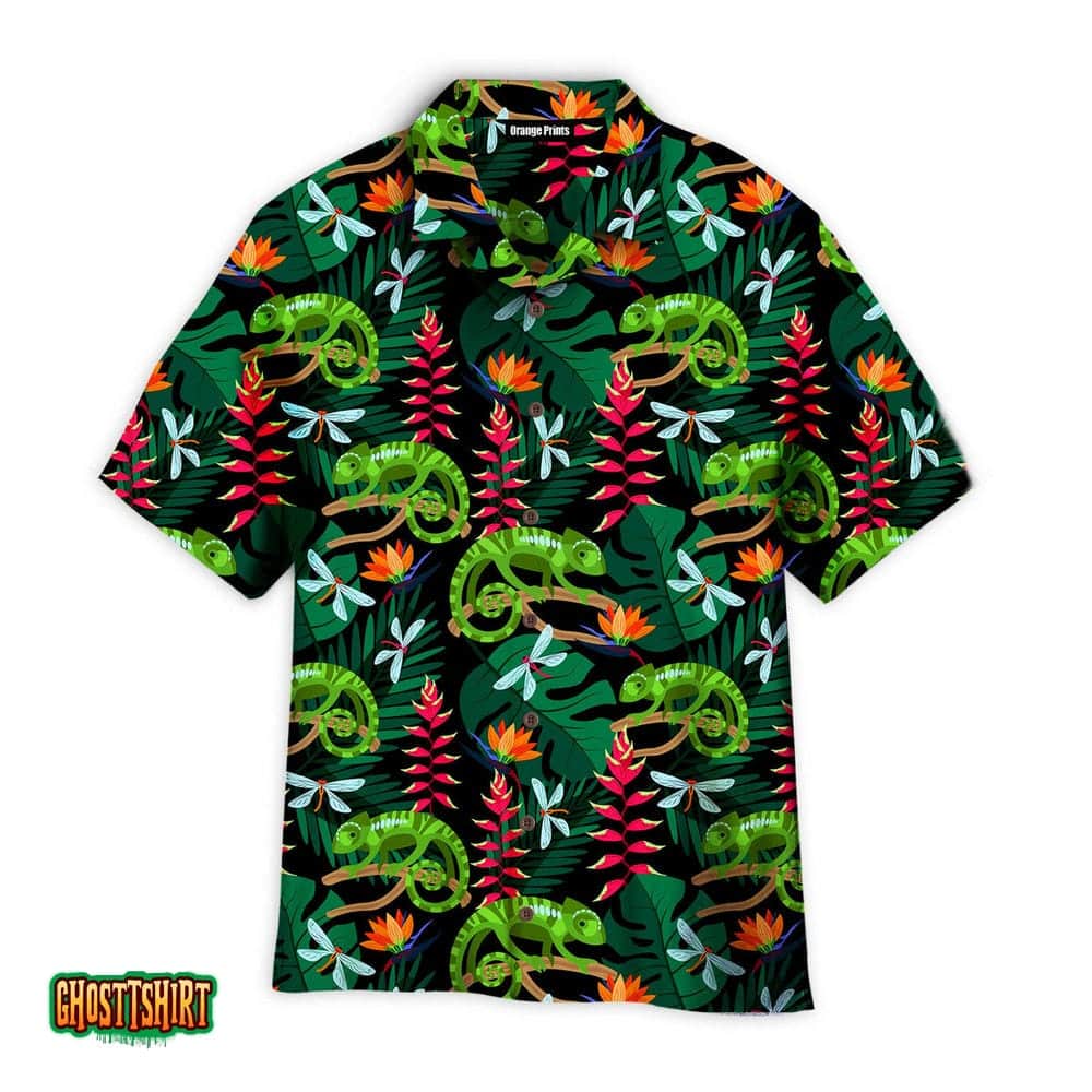 Chameleons In Forest Aloha Hawaiian Shirt