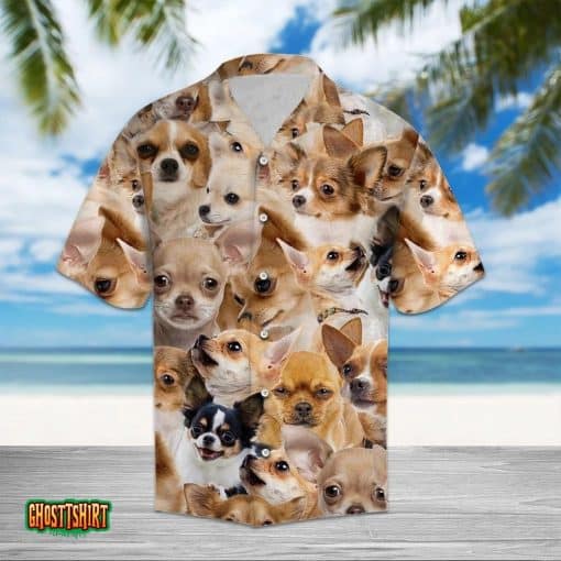 Chihuahua Awesome Brown Aloha Hawaiian Shirt