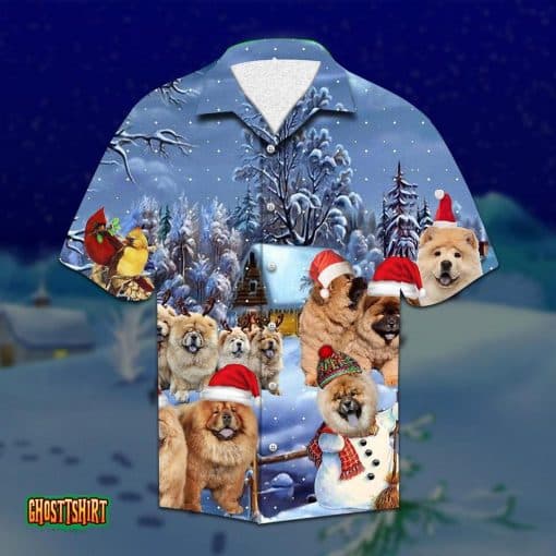 Chow Chow Christmas Snow White Aloha Hawaiian Shirt
