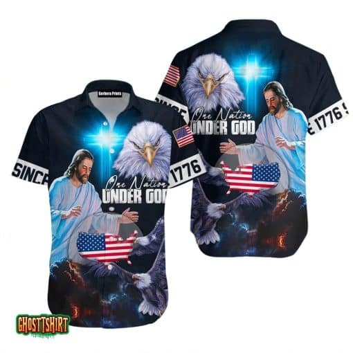 Christian Jesus One Nation Under God Since 1776 Aloha Hawaiian Shirt