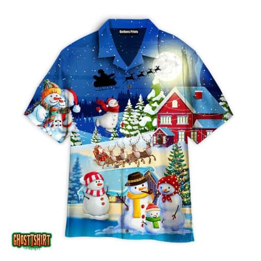Christmas Santa Claus Family In Love Light Blue Aloha Hawaiian Shirt