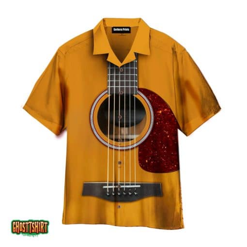Classical Guitar Music Yellow Aloha Hawaiian Shirt