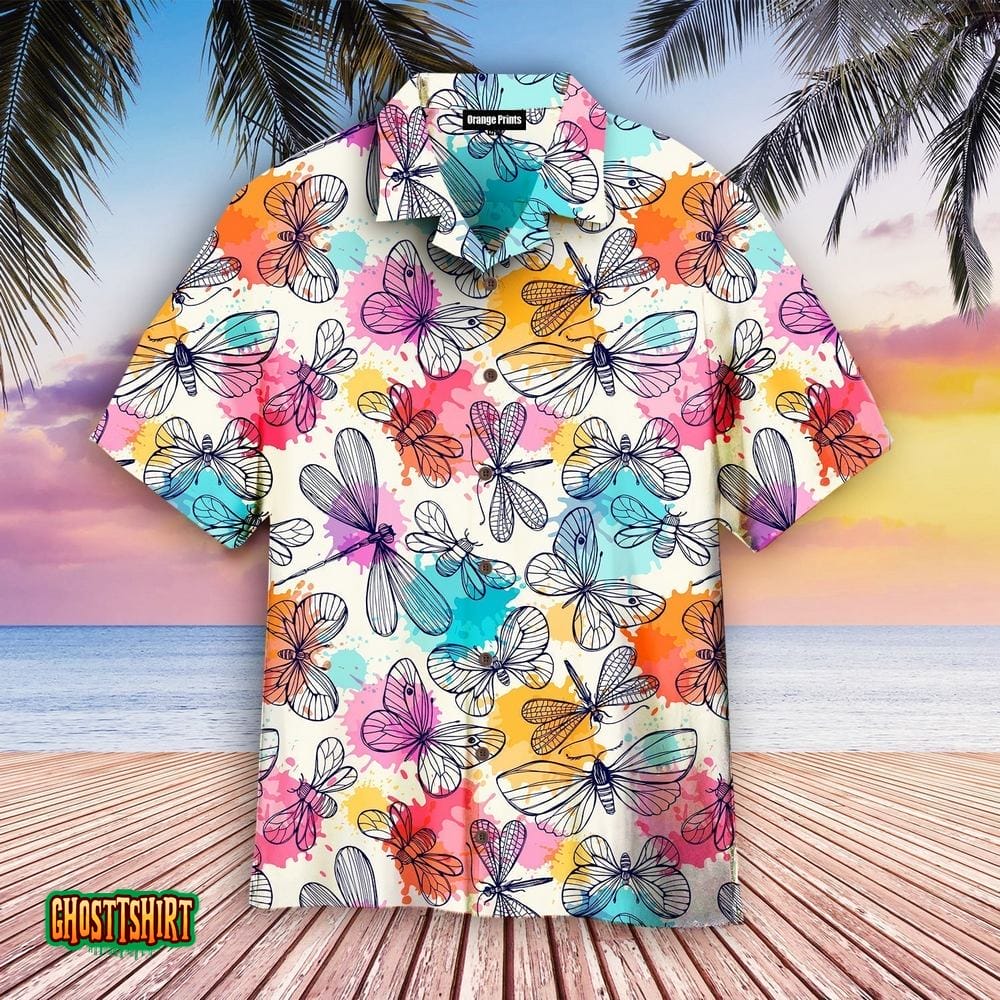 Colorful Butterflies Aloha Aloha Hawaiian Shirt