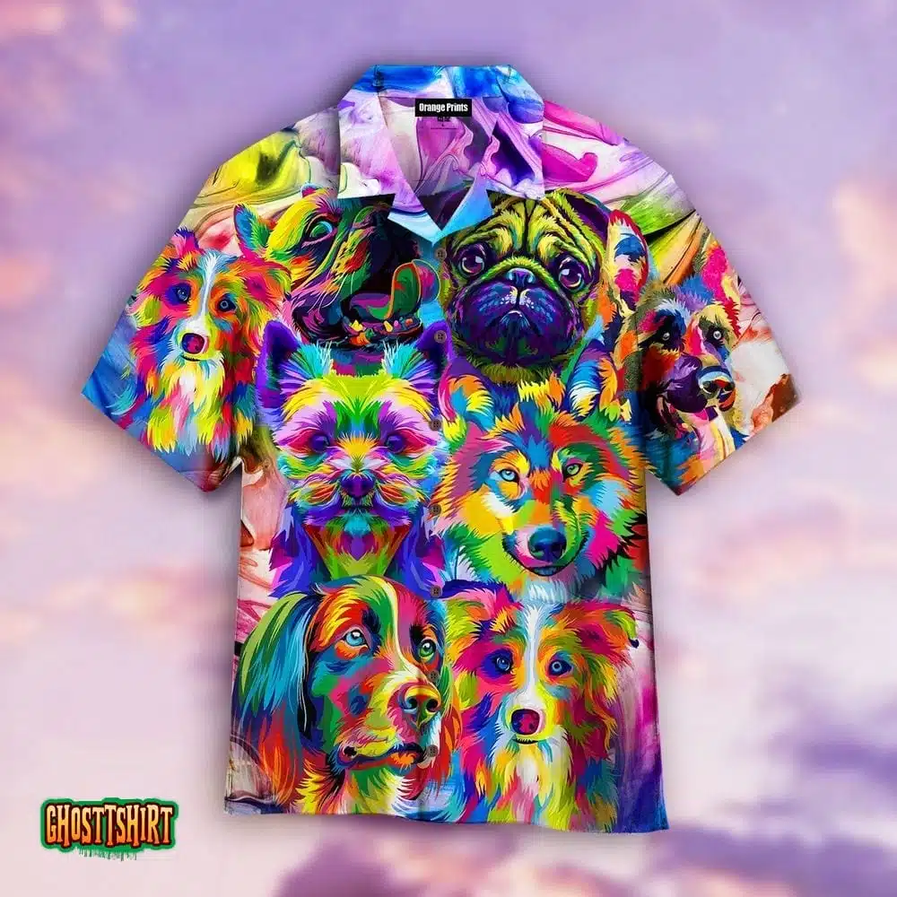Colorful Dogs Aloha Hawaii Shirt For Men Women