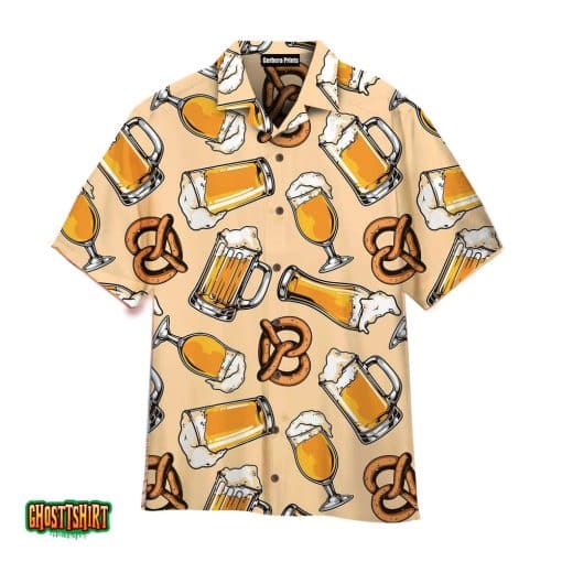 Colorful Glasses Cups And Mugs Of Beer Aloha Hawaiian Shirt