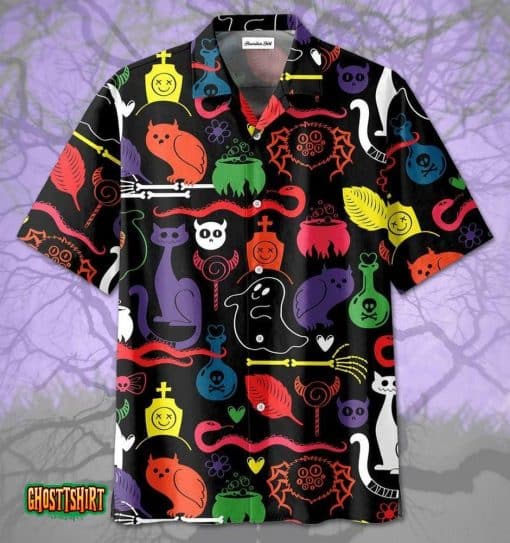 Colorful Halloween Aloha Hawaiian Shirt