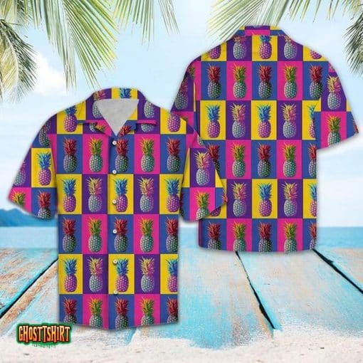 Colorful Pineapple Aloha Hawaiian Shirt
