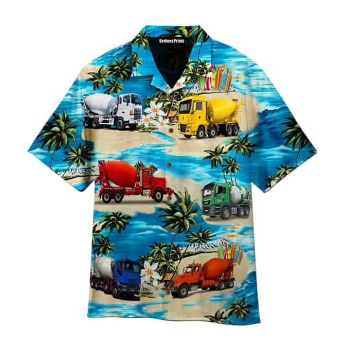 Concrete Mixer Truck Aloha Hawaiian Shirt
