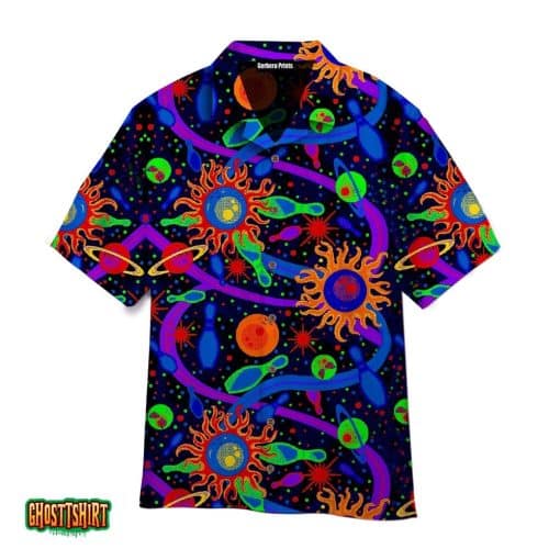 Cosmic Bowling In The Universe Pattern Aloha Hawaiian Shirt