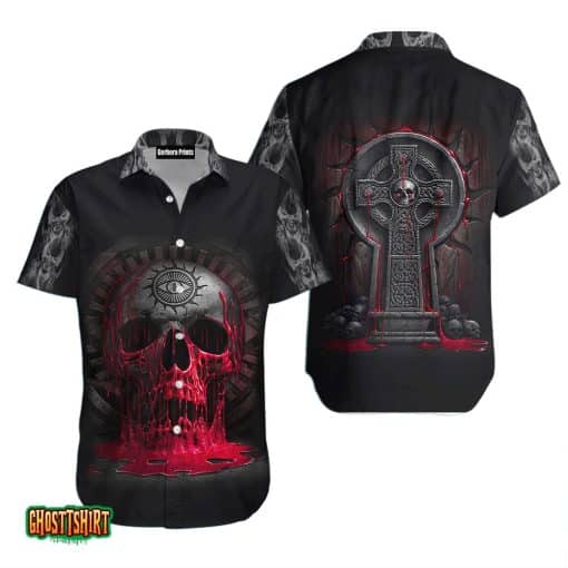 Cross Skull Passion Dark Aloha Hawaiian Shirt