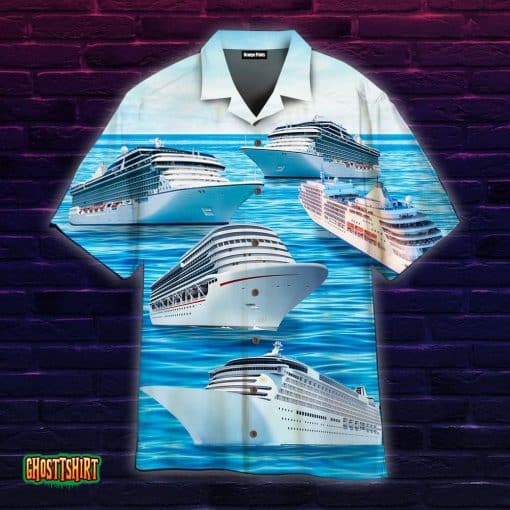 Cruise Ship At The Ocean Aloha Hawaiian Shirt
