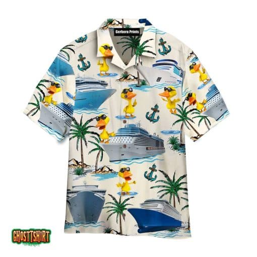 Cruising Duck White Aloha Hawaiian Shirt