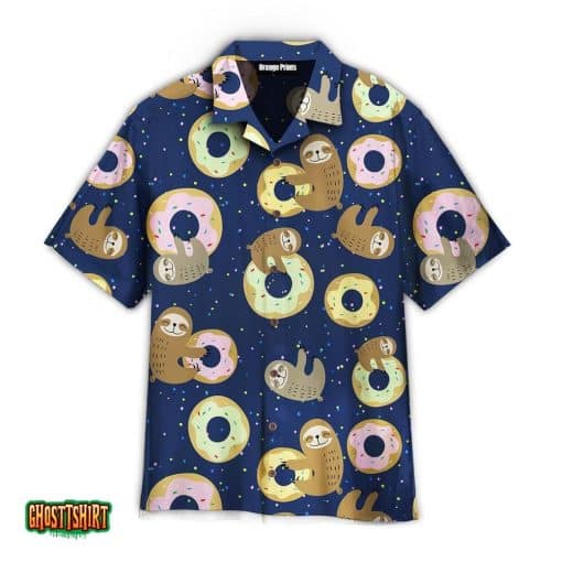 Cute Sloth With Sweet Donuts Aloha Hawaiian Shirt