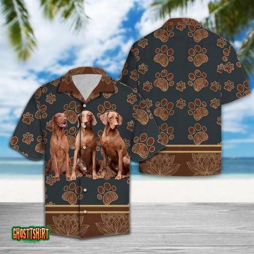 Cute Vizsla Aloha Hawaiian Shirt