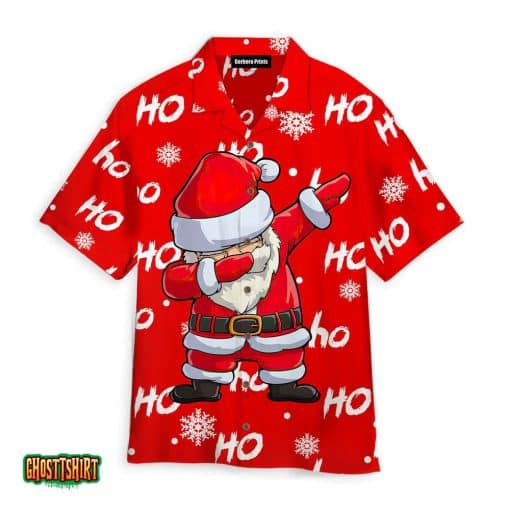 Dabbing Santa Claus Ho Ho Ho Christmas Red Aloha Hawaiian Shirt