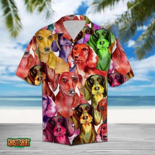 Dachshund Color Aloha Hawaiian Shirt
