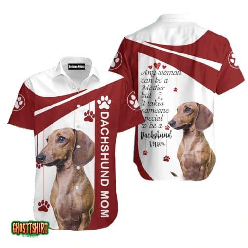 Dachshund Dog Red And White Aloha Hawaiian Shirt