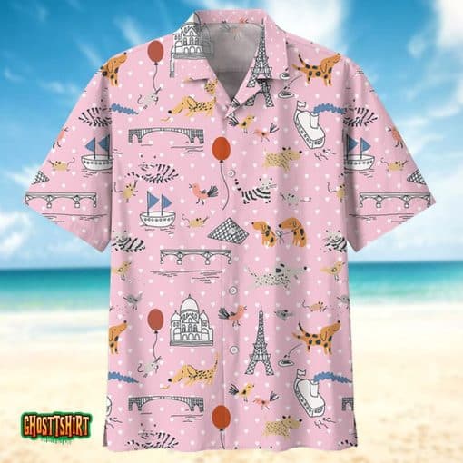 Dachshund Tropical Pink Aloha Hawaiian Shirt