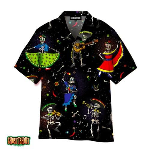 Day Dead Dia De Mexico Black Aloha Hawaiian Shirt