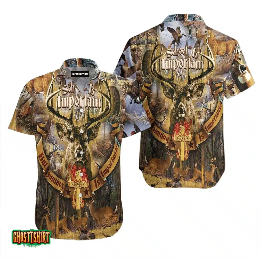 Deer Hunting Yellow Aloha Hawaiian Shirt