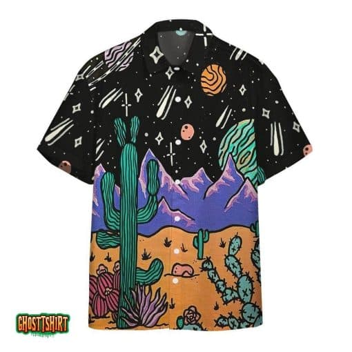Desert Night And Black Stars Aloha Hawaiian Shirt