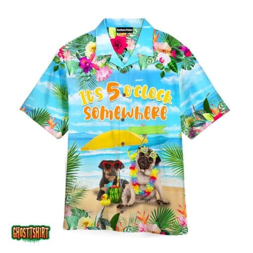 Dog Beach It’s Always 5 O’clock Somewhere Aloha Hawaiian Shirt