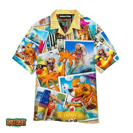 Dogs Love Beach Summer Aloha Hawaiian Shirt